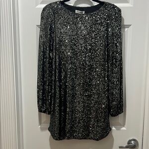 Steve Madden Black Sequin Top